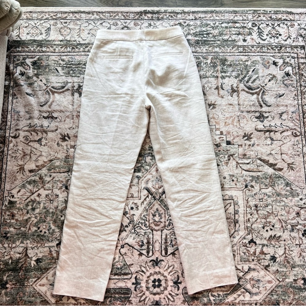 J.Crew Kate Straight Leg Linen Four-Season Stretch Pant- Size 0/2 - Picture 7 of 11